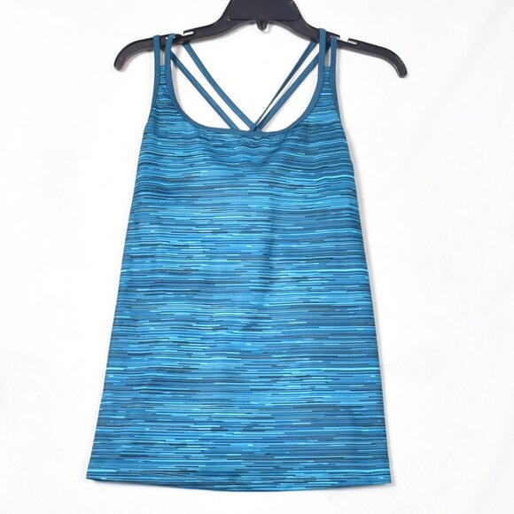 Champion C9 Women's Size L Blue Shelf Bra Semi-fitted Strappy Back Athletic Top - Picture 1 of 6